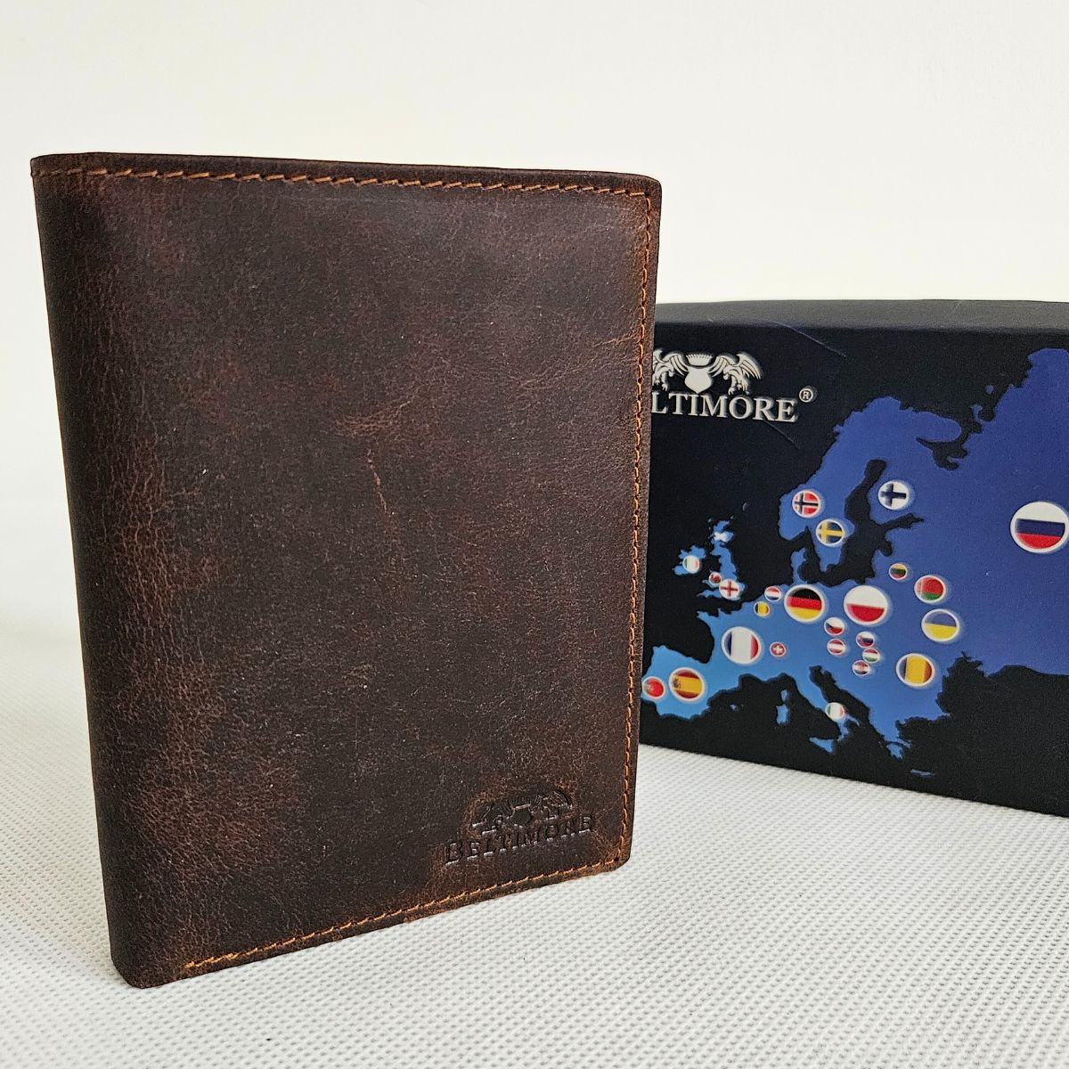 Pánska kožená hnedá peňaženka GERARD