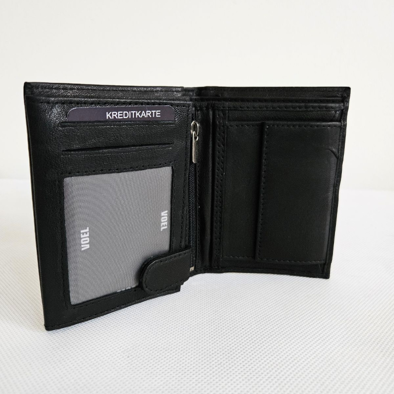 Čierna kožená peňaženka KORKE - BL01