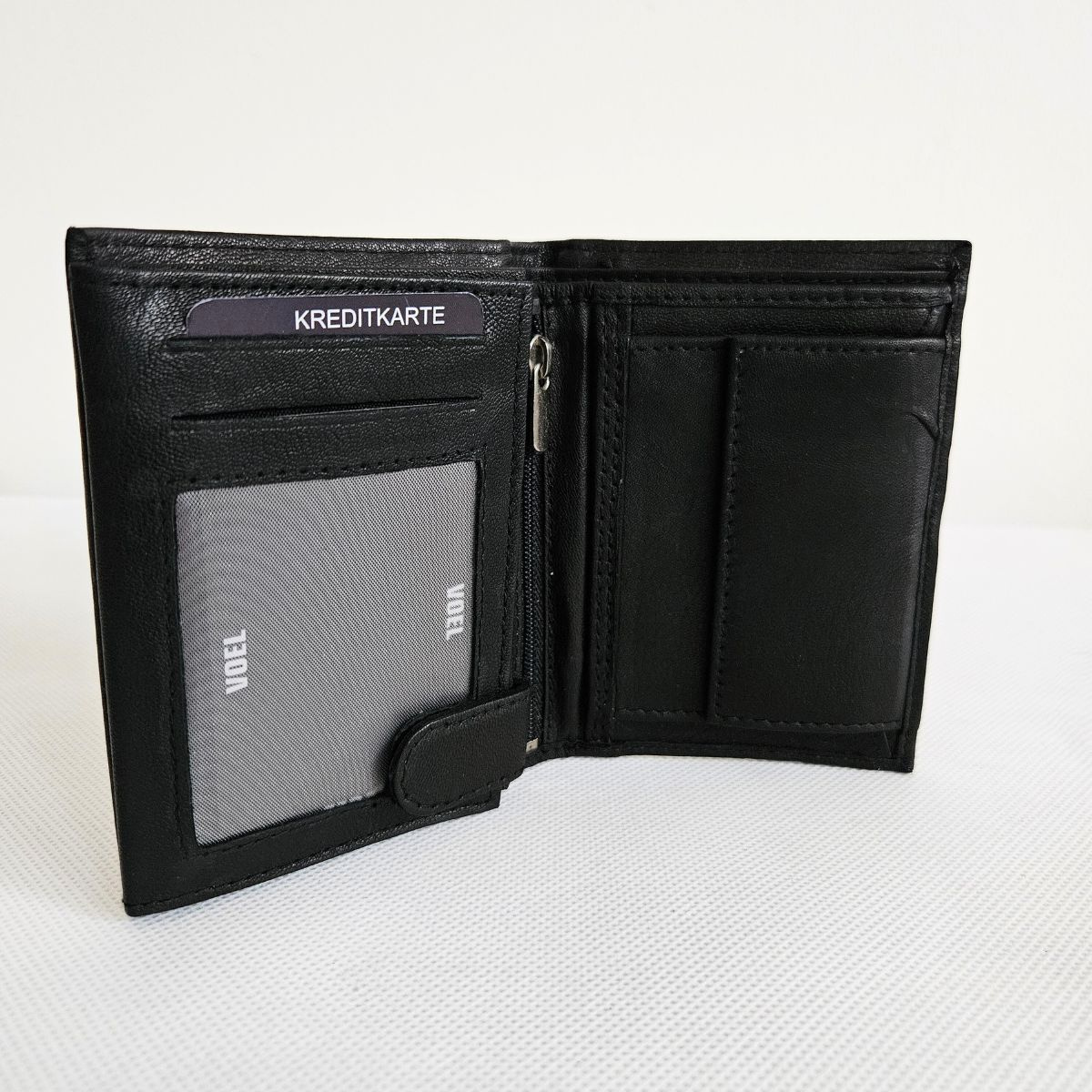 Čierna kožená peňaženka KORKE - BL01