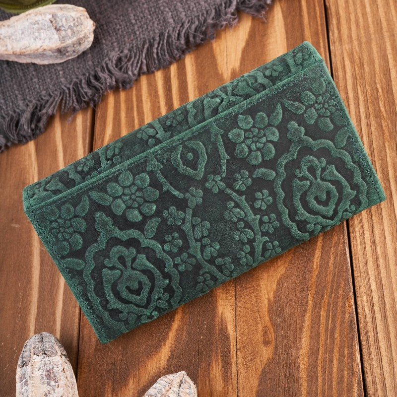 Dámska kožená zelená peňaženka DAMALLA