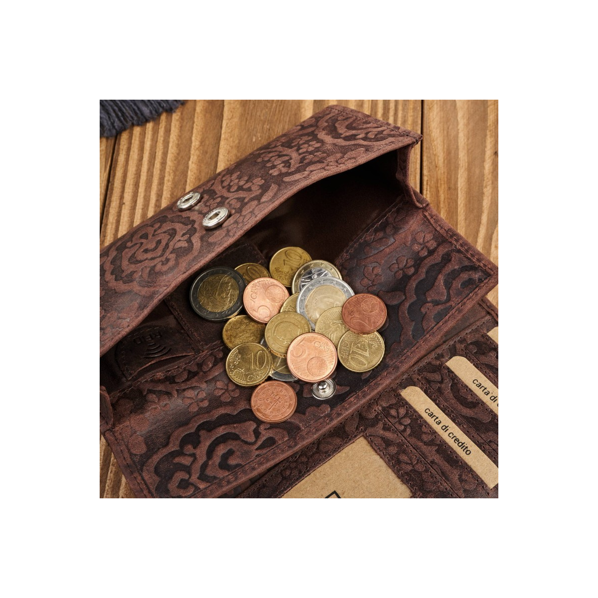 Dámska kožená hnedá peňaženka DAMALLA