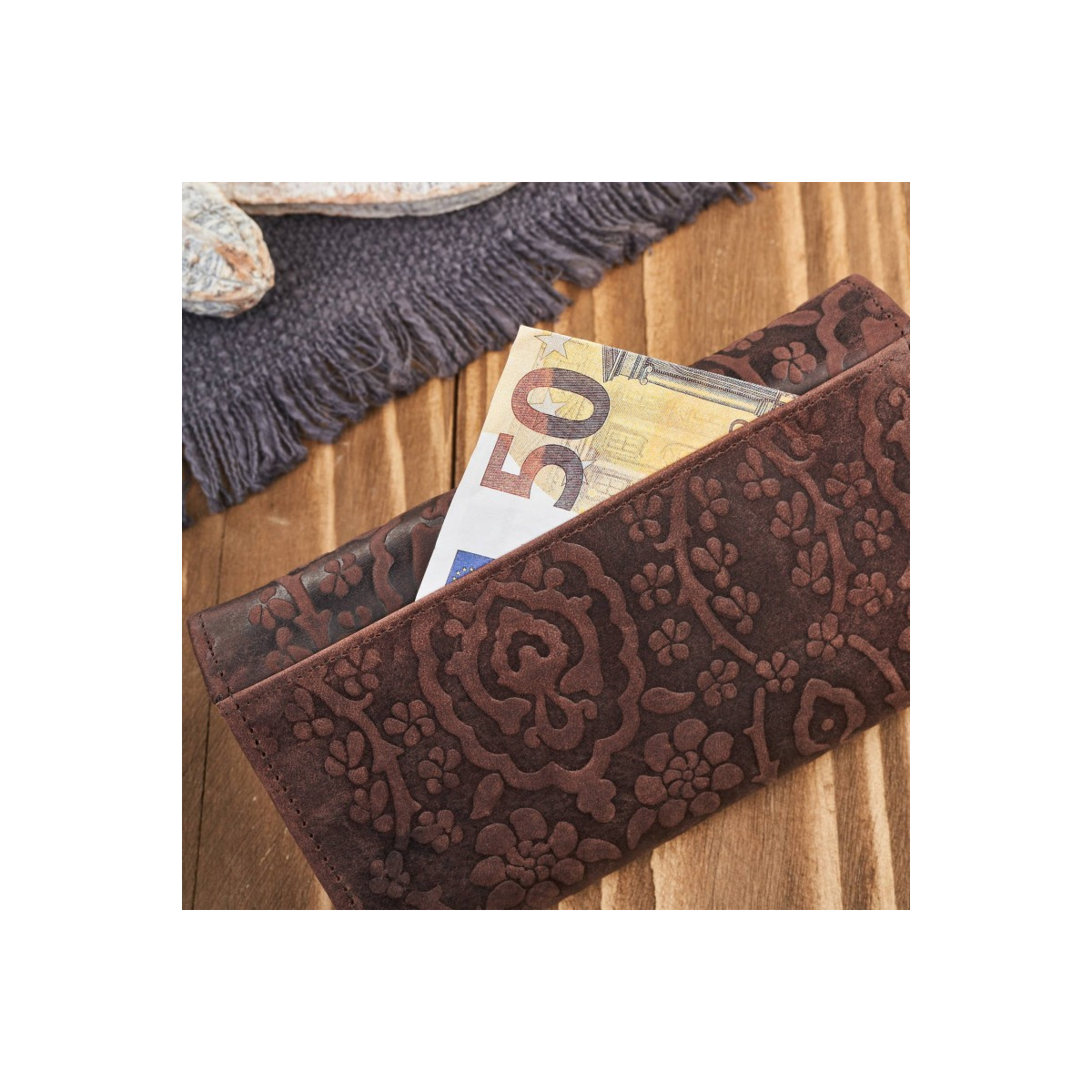 Dámska kožená hnedá peňaženka DAMALLA