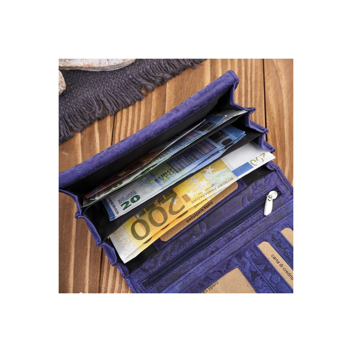 Dámska kožená modrá peňaženka DAMALLA