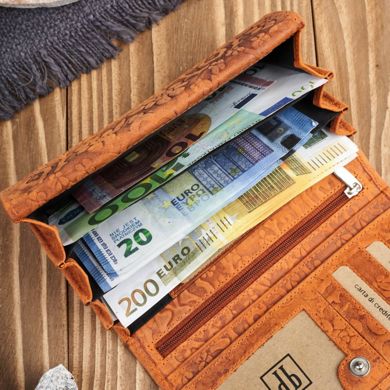 Dámska kožená oranžová peňaženka DAMALLA