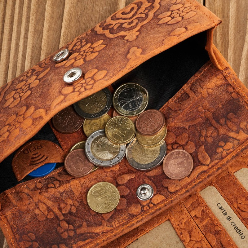 Dámska kožená oranžová peňaženka DAMALLA