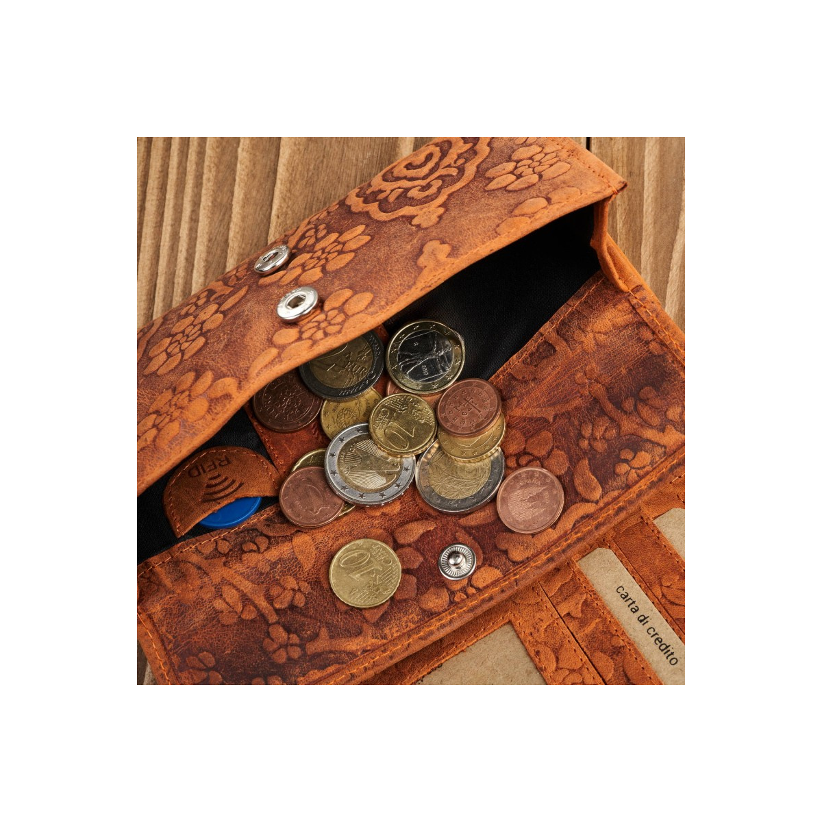 Dámska kožená oranžová peňaženka DAMALLA