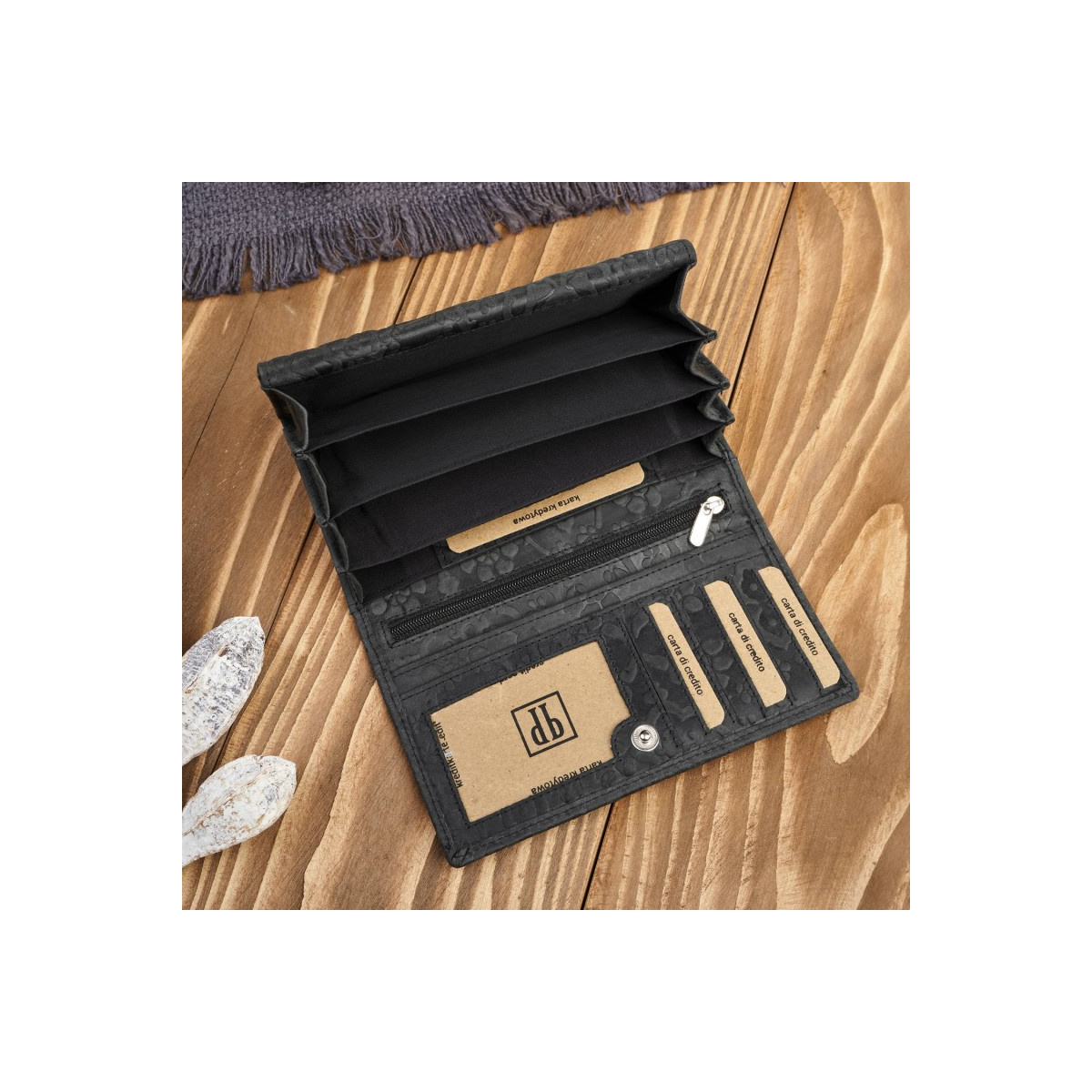 Dámska kožená čierna peňaženka DAMALLA