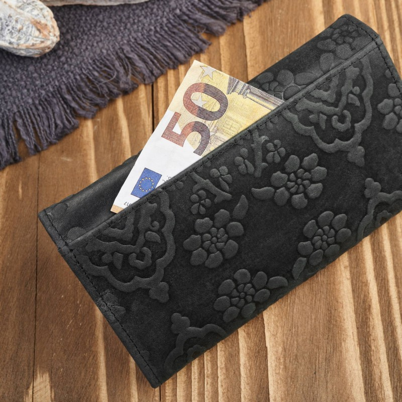 Dámska kožená čierna peňaženka DAMALLA