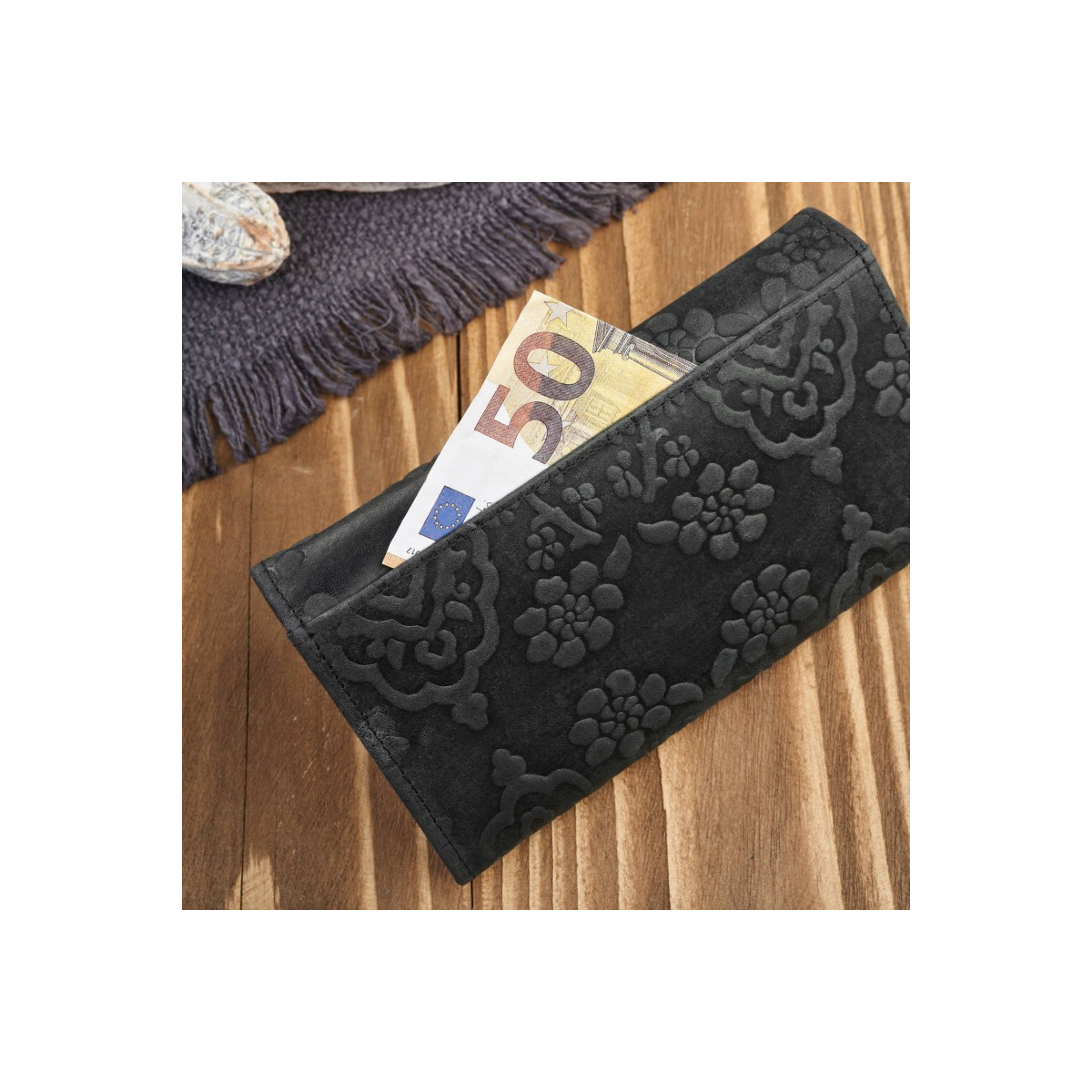 Dámska kožená čierna peňaženka DAMALLA