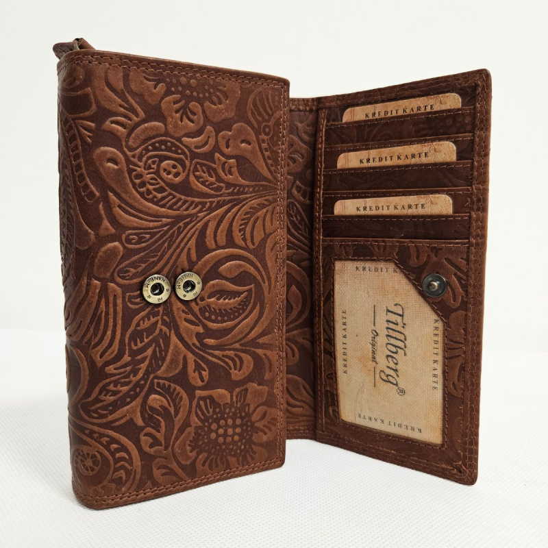 Dámska tmavohnedá peňaženka z pravej kože YVET