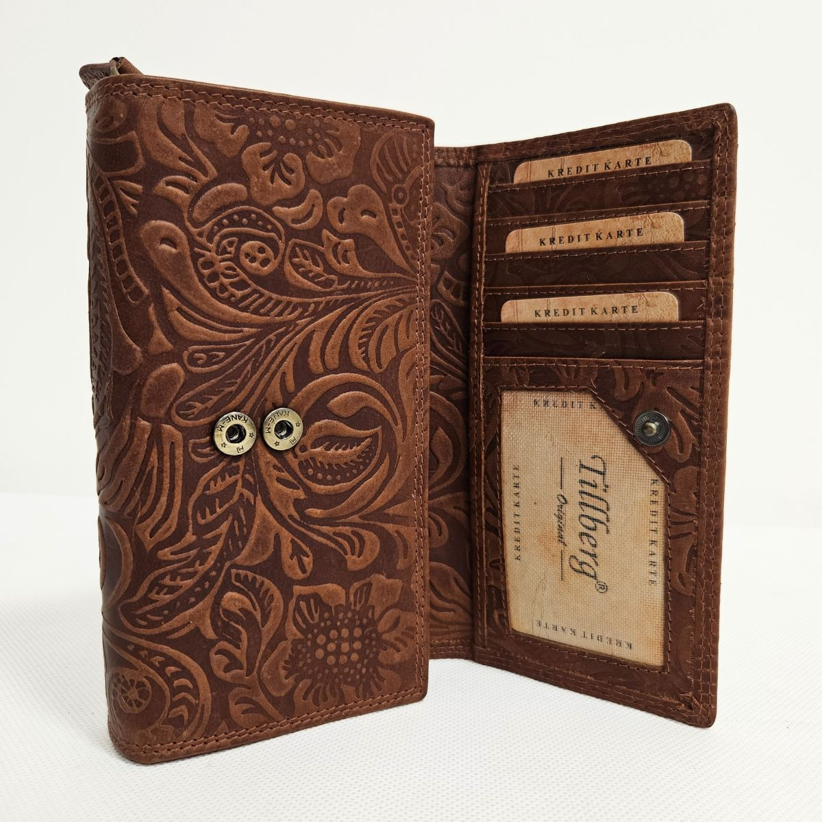 Dámska tmavohnedá peňaženka z pravej kože YVET