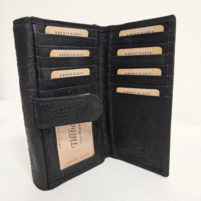 Dámska čierna peňaženka z pravej kože YVET