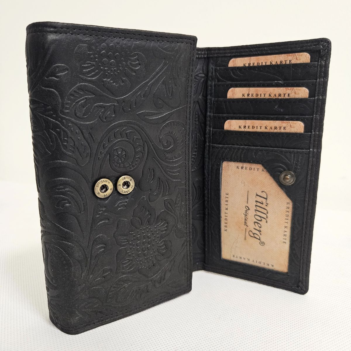 Dámska čierna peňaženka z pravej kože YVET