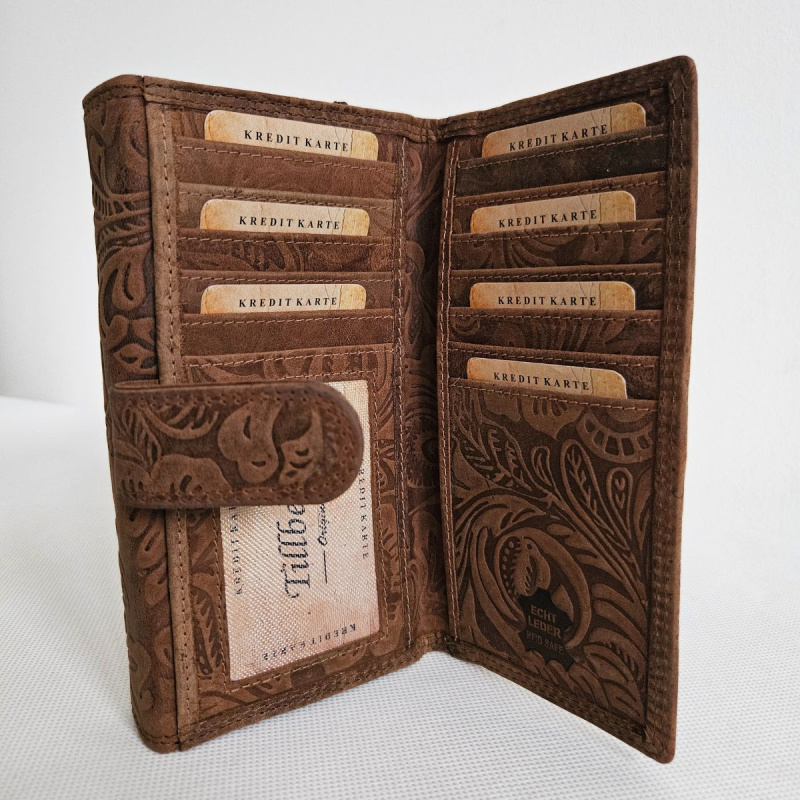 Dámska svetlohnedá peňaženka z pravej kože YVET