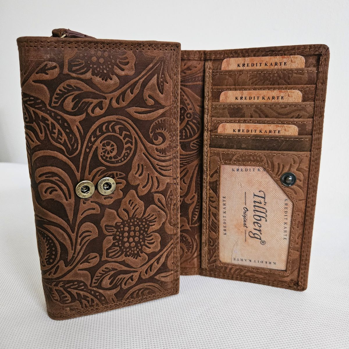 Dámska svetlohnedá peňaženka z pravej kože YVET