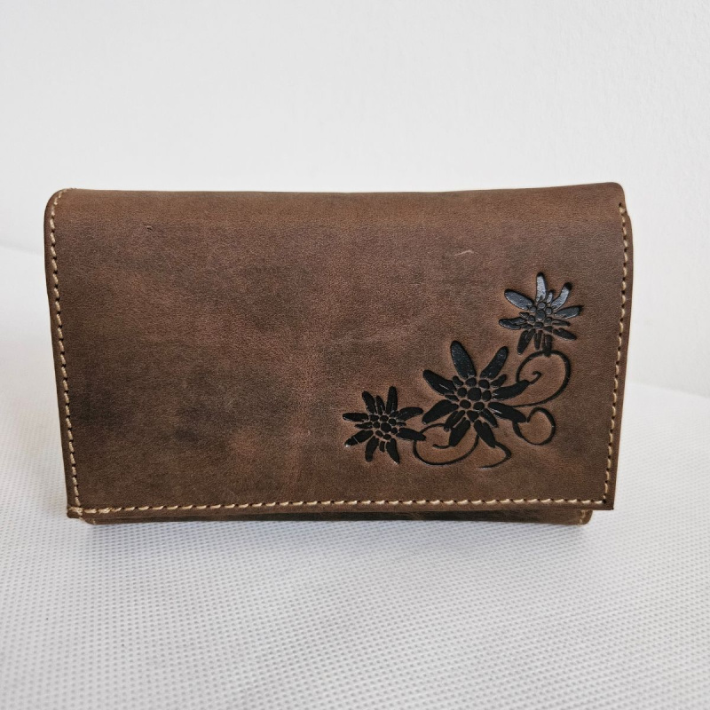 Dámska hnedá kožená peňaženka AVANI