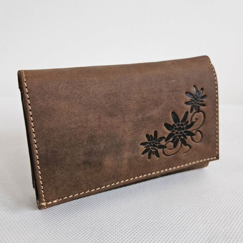 Dámska hnedá kožená peňaženka AVANI