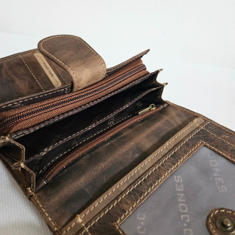 Dámska hnedá kožená peňaženka AVANI