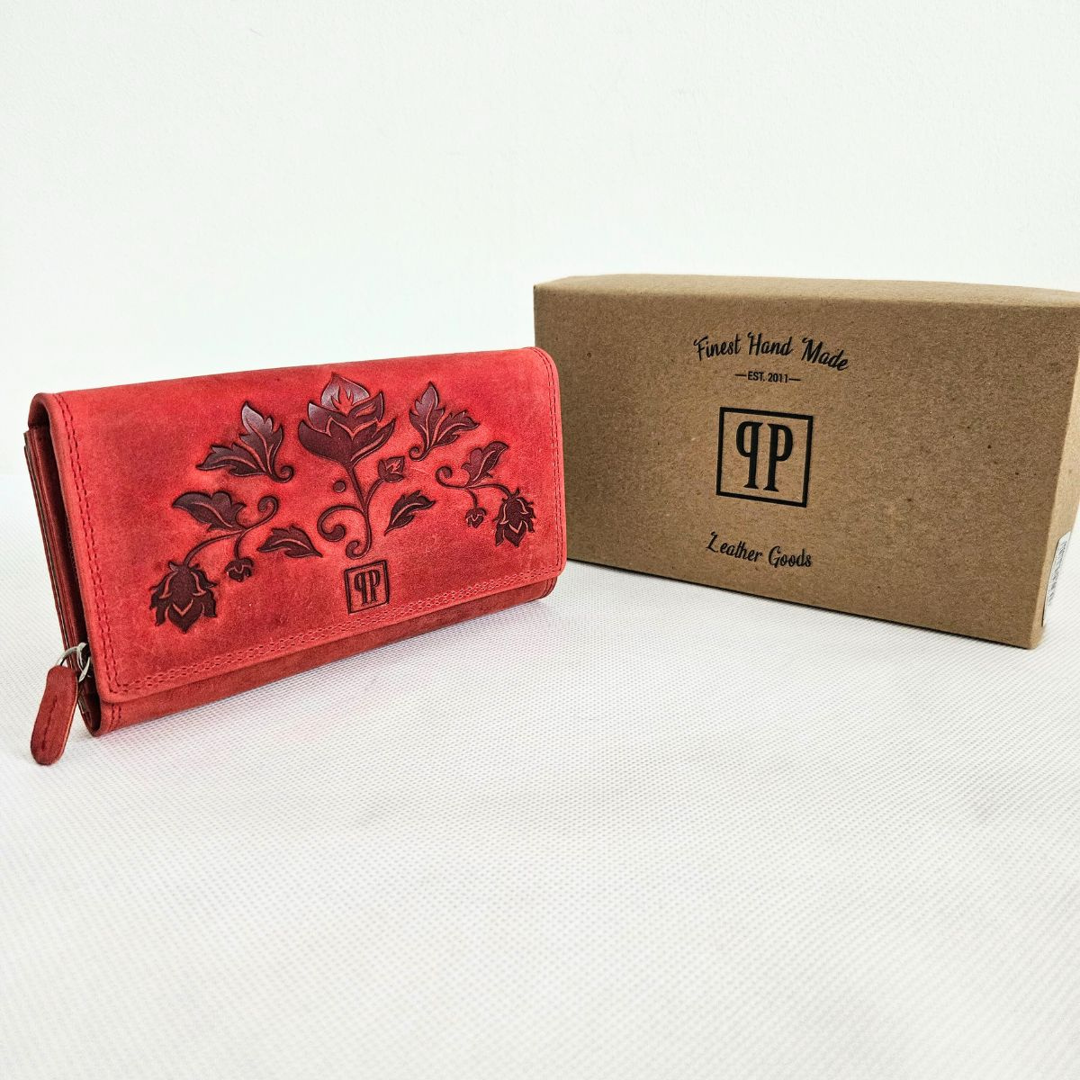 Červená kožená dámska peňaženka ANIKA