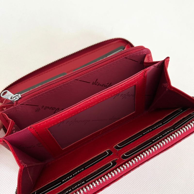 Dámska červená kožená peňaženka TORA