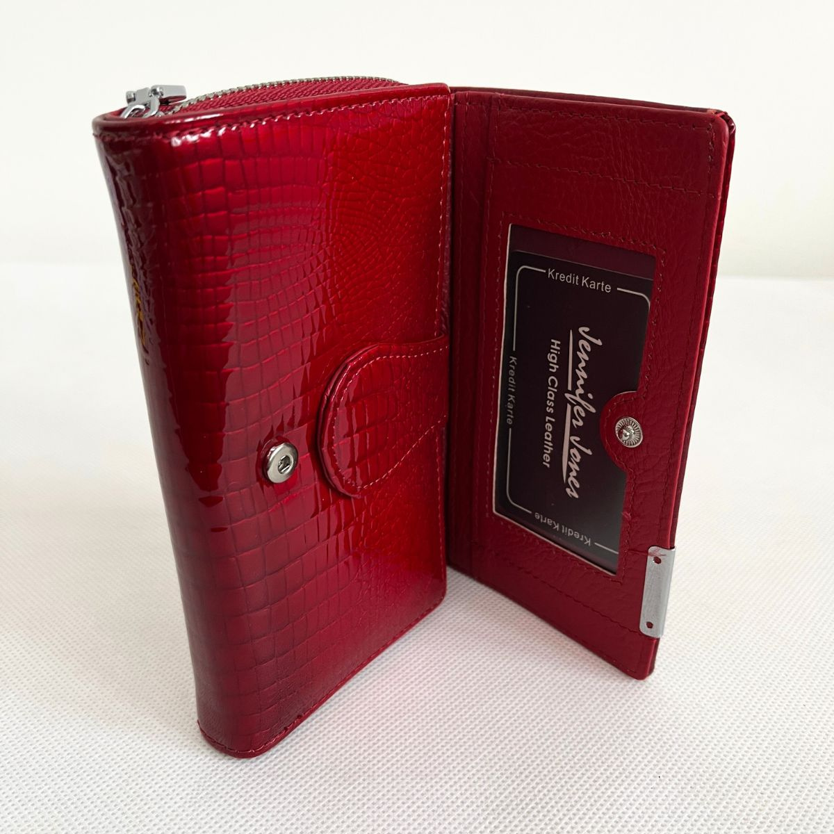 Dámska červená kožená peňaženka ZAFIRA