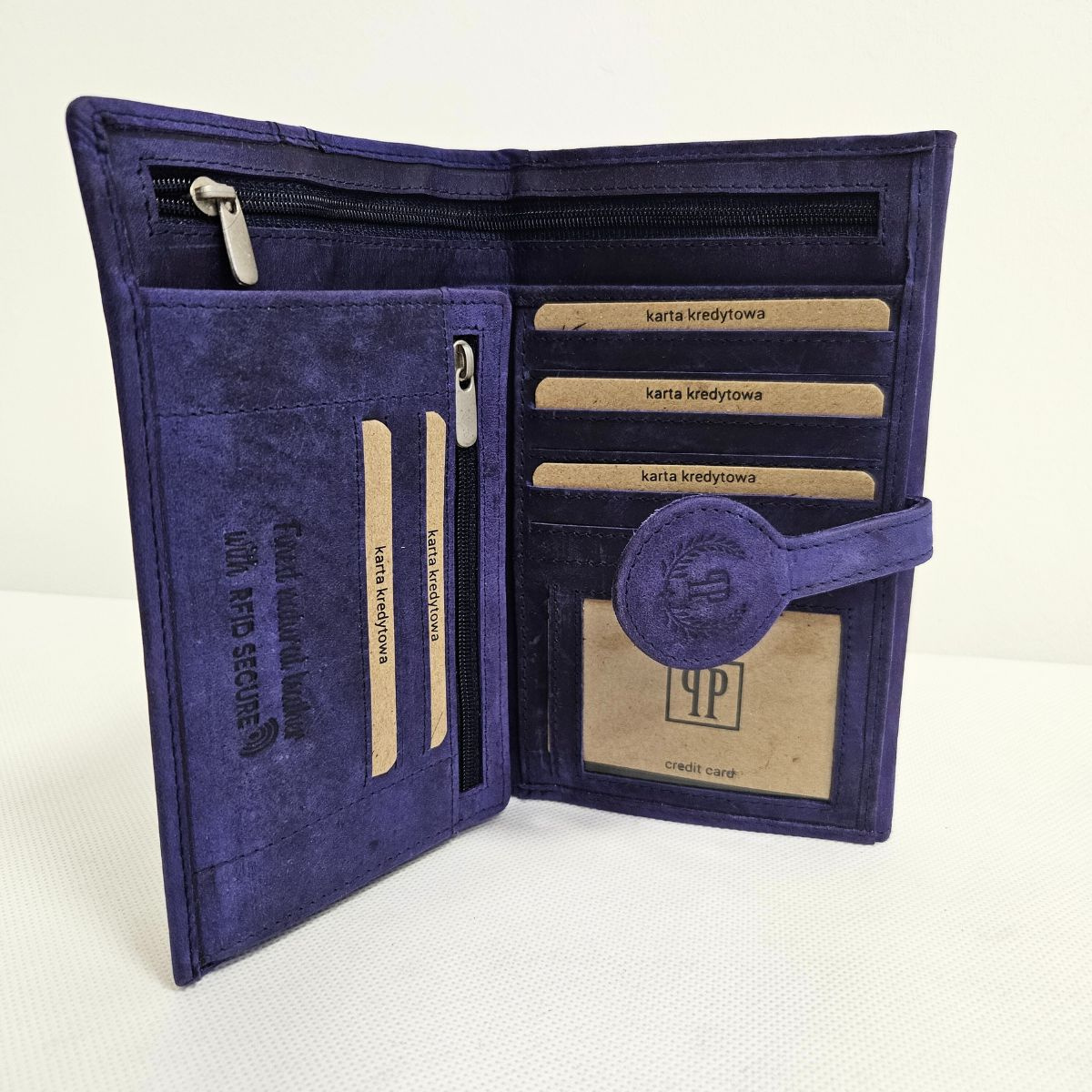 Dámska modrá kožená peňaženka DIERDRA