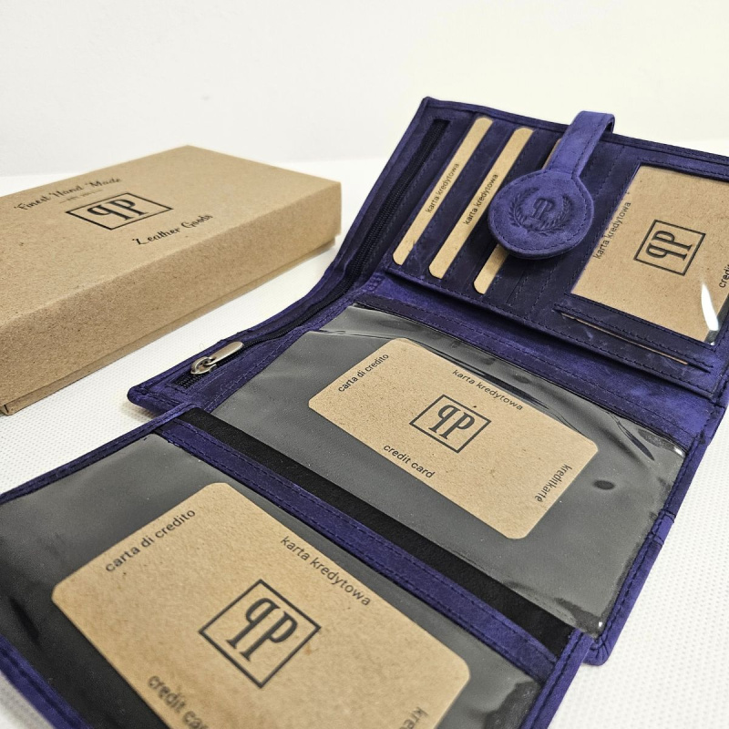 Dámska modrá kožená peňaženka DIERDRA