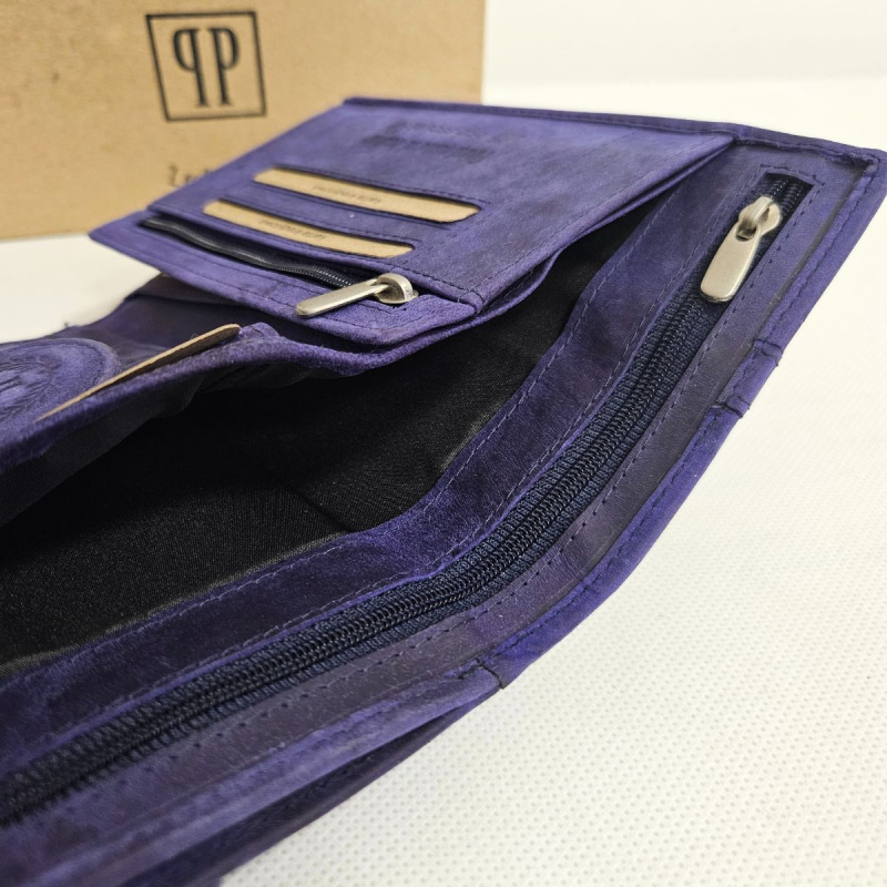 Dámska modrá kožená peňaženka DIERDRA