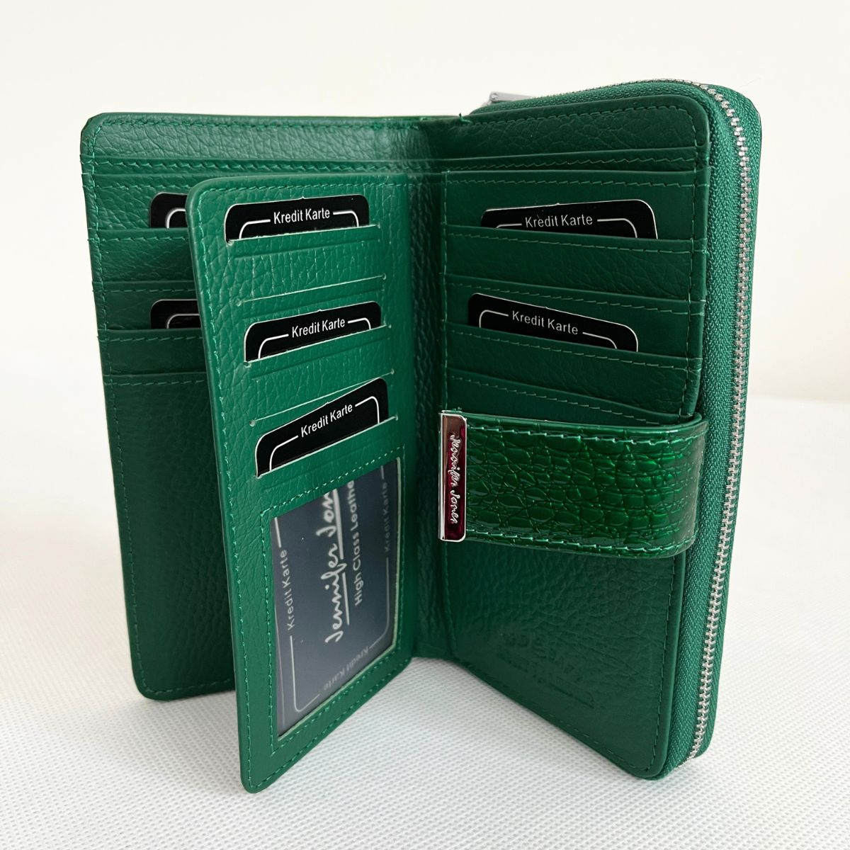 Dámska kožená zelená peňaženka DOROTA