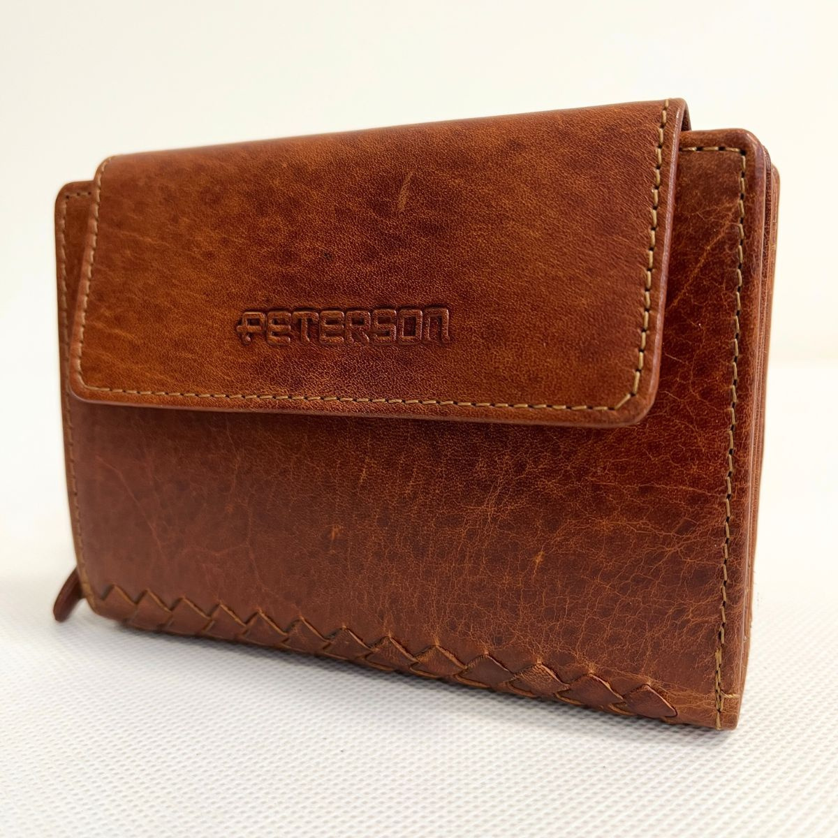 Kožená dámska koňaková peňaženka PRISMA