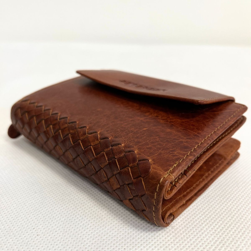 Kožená dámska koňaková peňaženka PRISMA