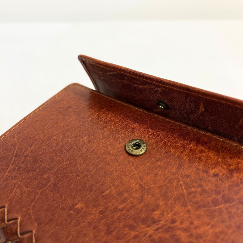 Kožená dámska koňaková peňaženka PRISMA