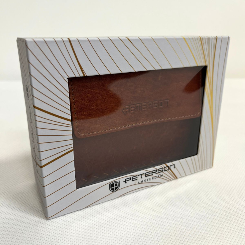 Kožená dámska koňaková peňaženka PRISMA