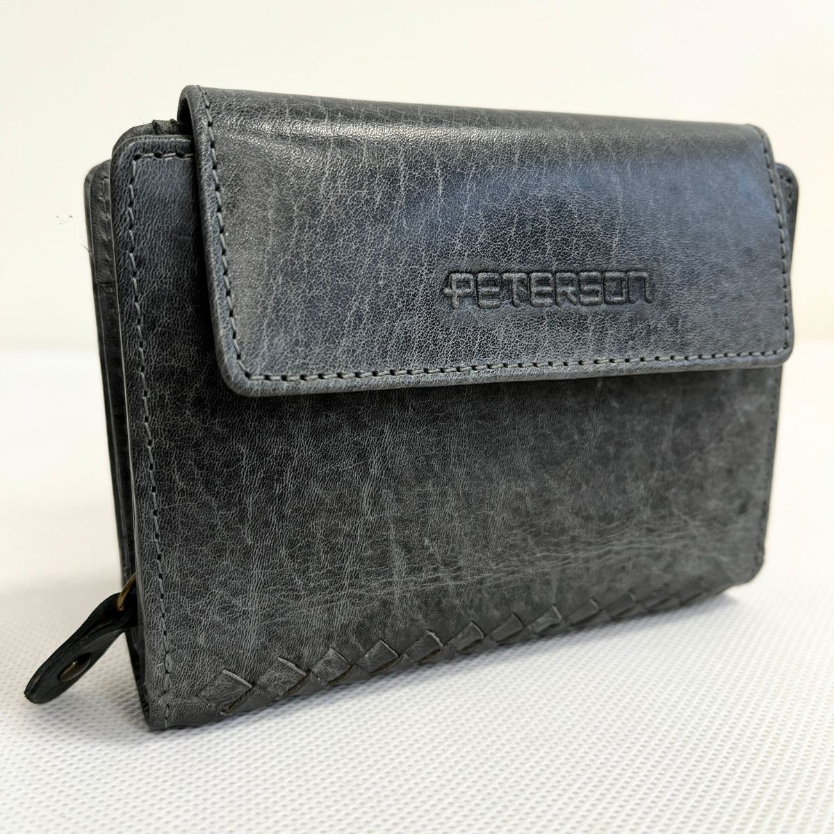 Kožená dámska sivočierna peňaženka PRISMA