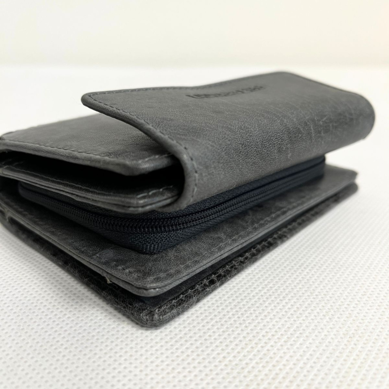 Kožená dámska sivočierna peňaženka PRISMA