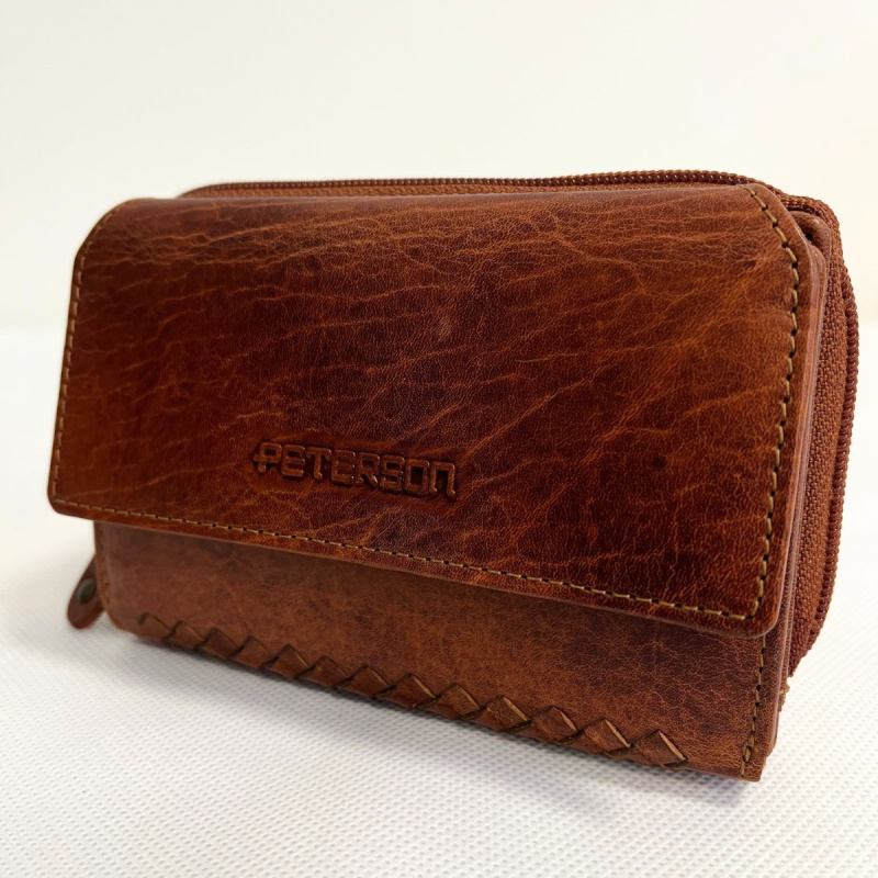 Kožená dámska koňaková peňaženka SISSY