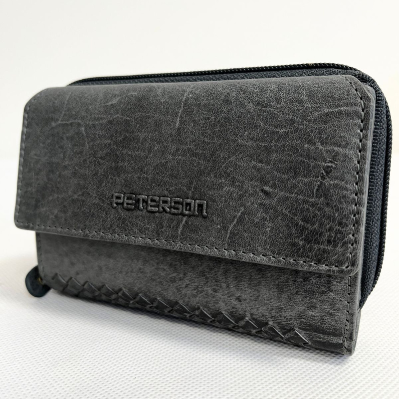 Kožená dámska sivočierna peňaženka SISSY