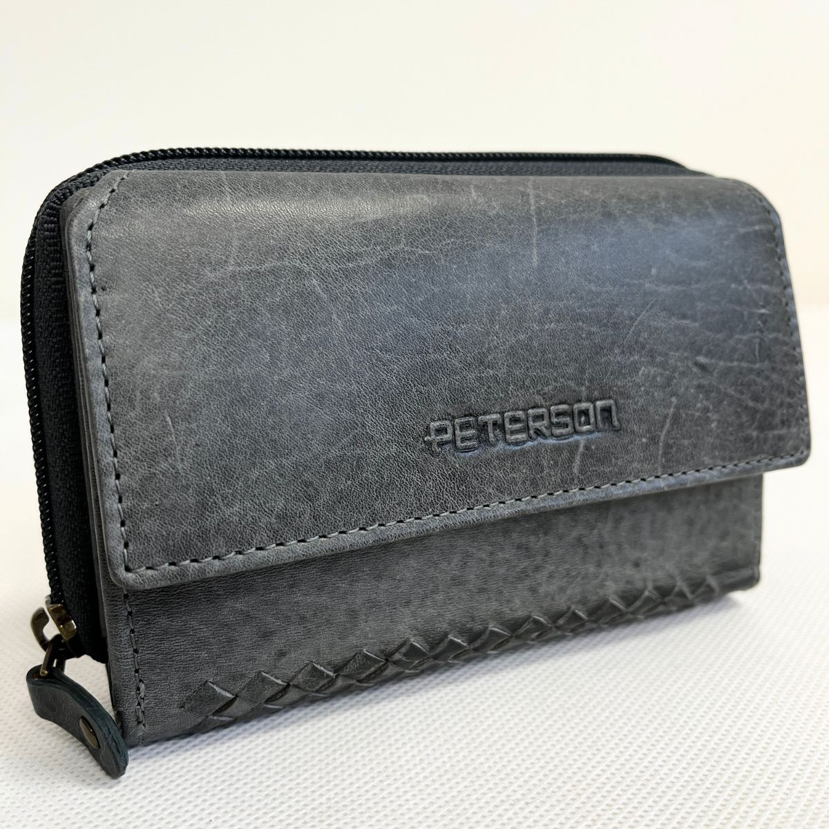 Kožená dámska sivočierna peňaženka SISSY