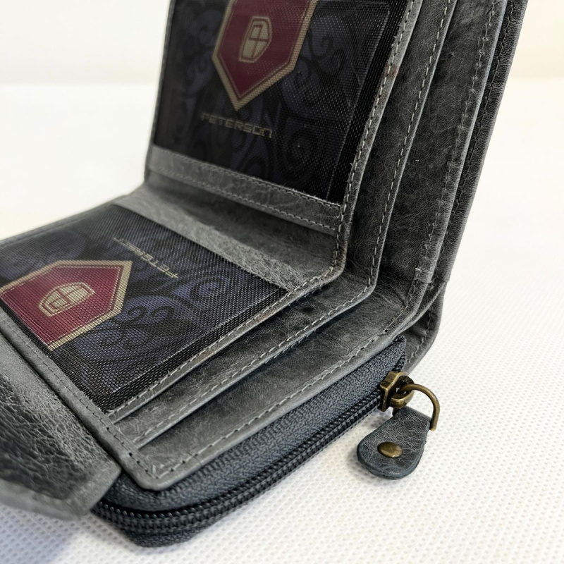 Kožená dámska sivočierna peňaženka SISSY