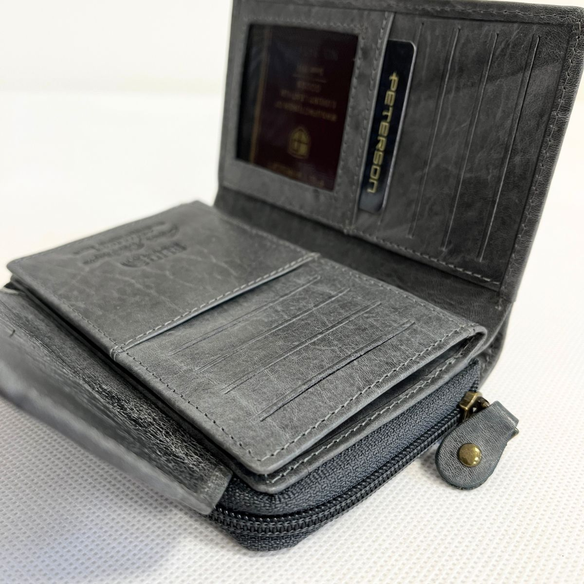 Kožená dámska sivočierna peňaženka SISSY