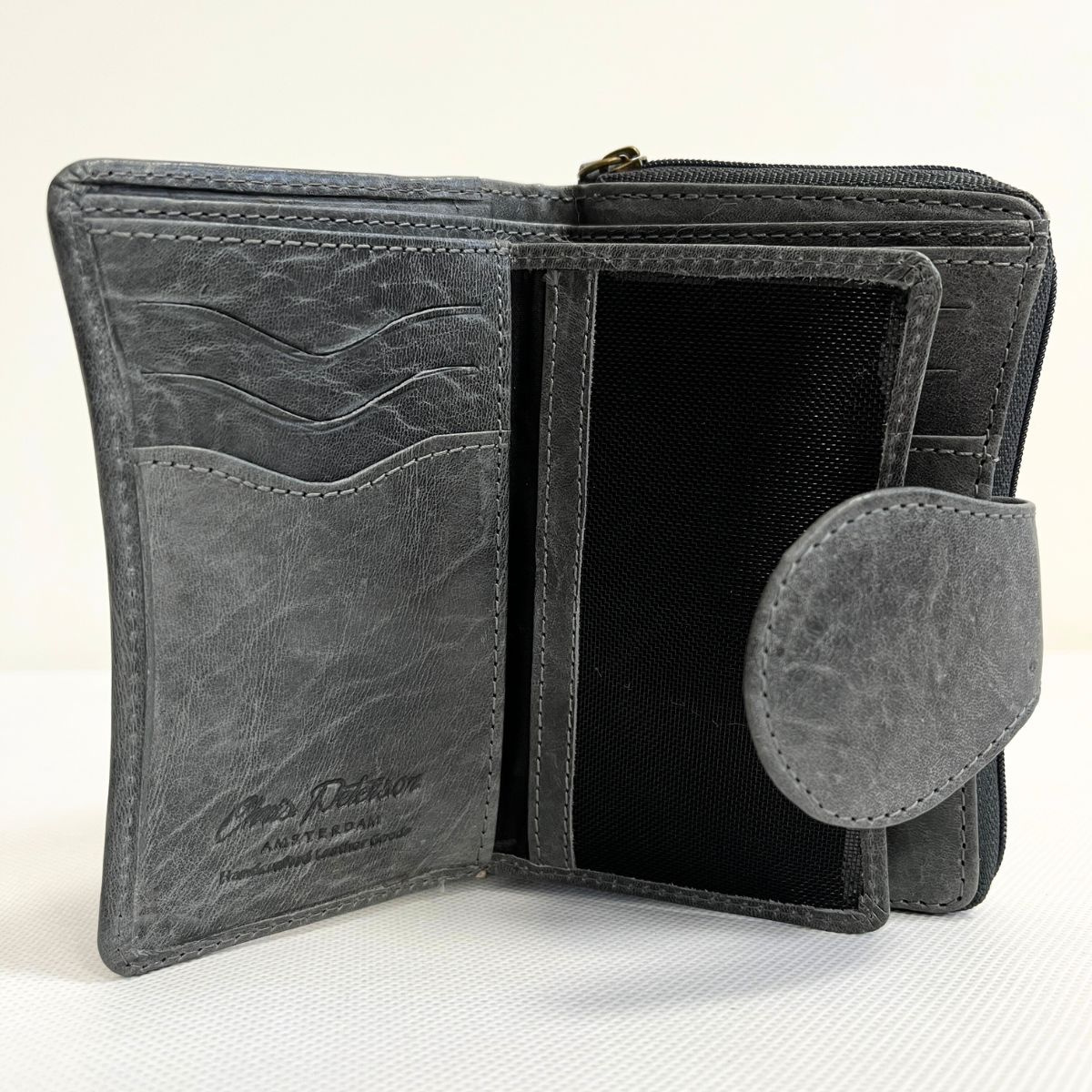 Kožená dámska sivočierna peňaženka MARIBEL