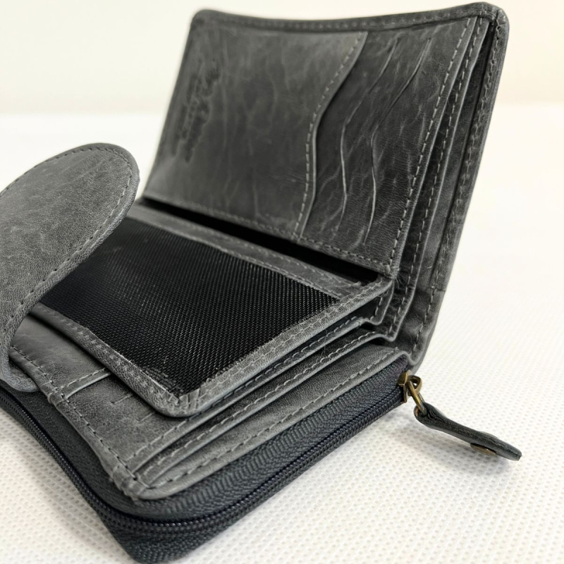 Kožená dámska sivočierna peňaženka MARIBEL