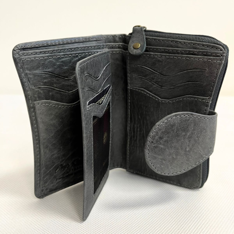 Kožená dámska sivočierna peňaženka MARIBEL