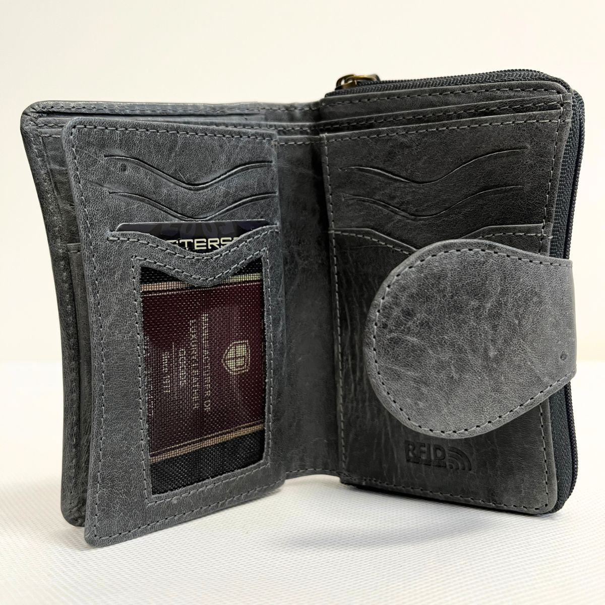 Kožená dámska sivočierna peňaženka MARIBEL