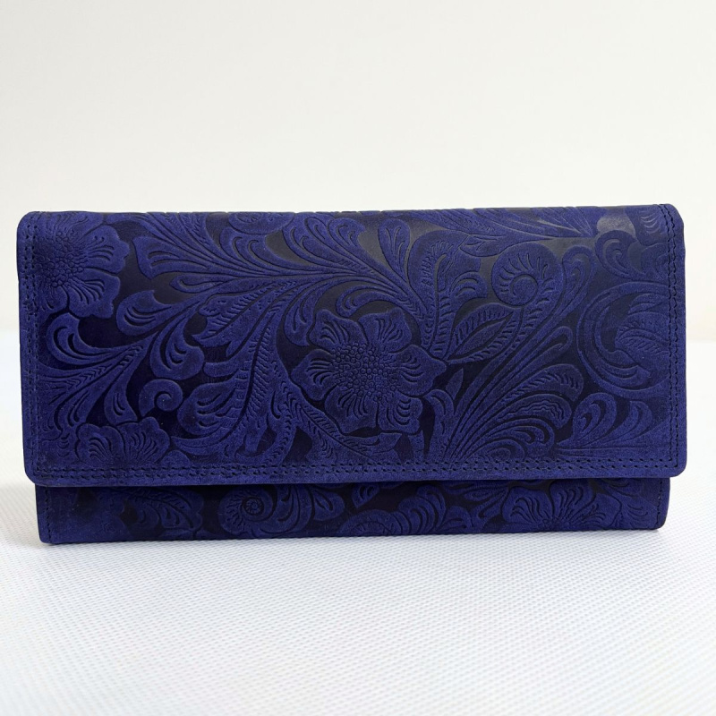 Dámska kožená modrá peňaženka LENORA