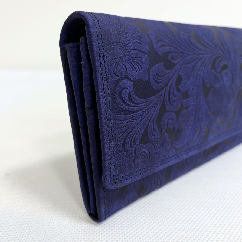 Dámska kožená modrá peňaženka LENORA