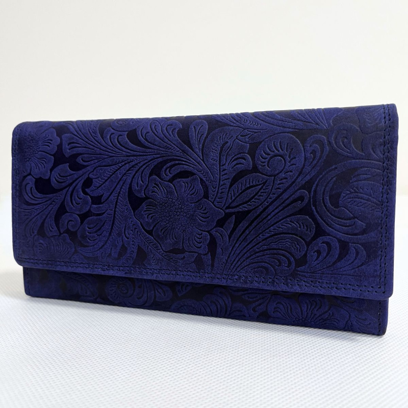 Dámska kožená modrá peňaženka LENORA