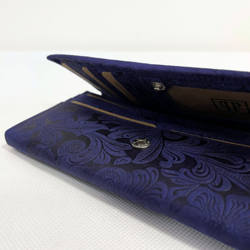 Dámska kožená modrá peňaženka LENORA