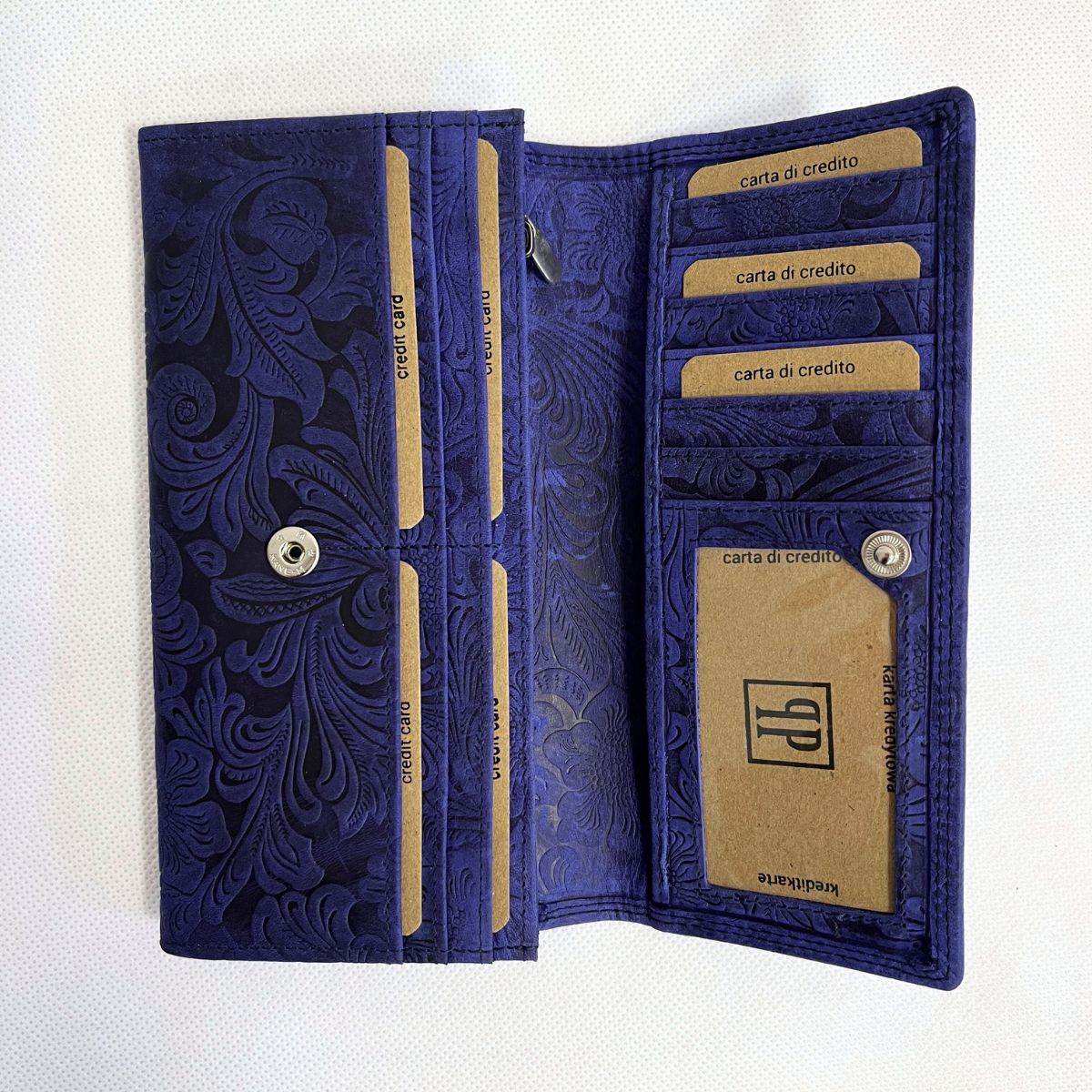 Dámska kožená modrá peňaženka LENORA