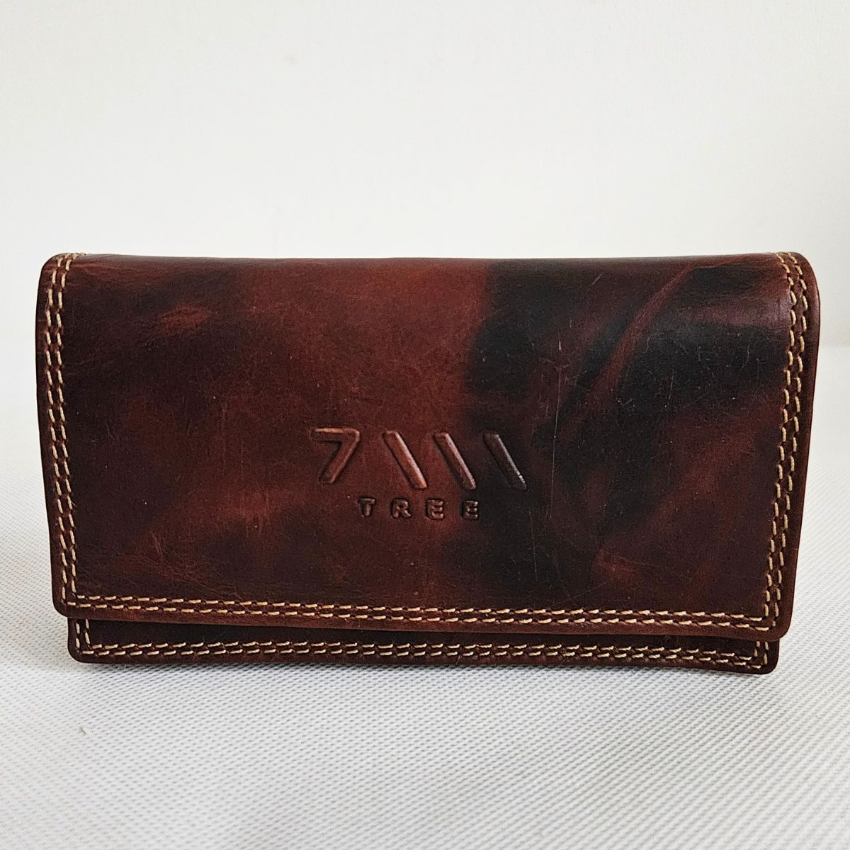 Tmavohnedá kožená peňaženka 7-TREE